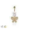 316L SURGICAL STEEL MULTI CZ BUTTERFLY BELLY BUTTON NAVEL RING 316L SURGICAL STEEL MULTI CZ BUTTERFLY BELLY BUTTON NAVEL RING